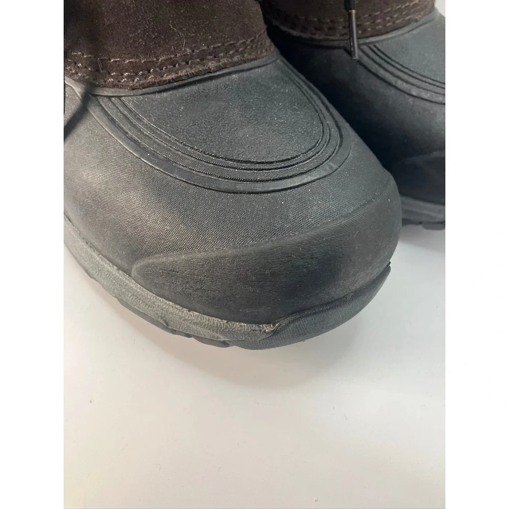 Lands' End Snow Boots Mens 8D Brown Suede Shearling Lined Winter Duck